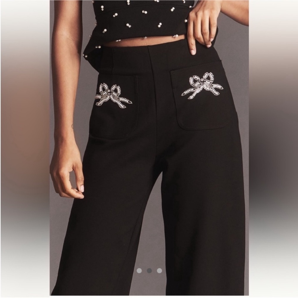 NWT The Colette Full-Length Embroidered Pocket Pants by Maeve